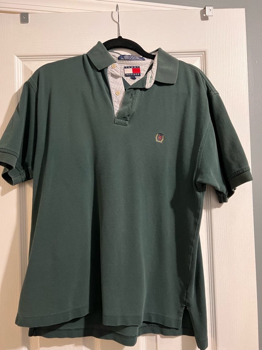Tommy Hilfiger Dark Green Polo with Embroidered Crest